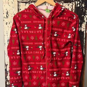 Peanuts Snoopy Woodstock Christmas full zip hoodie jacket. Women’s size XS NWOT